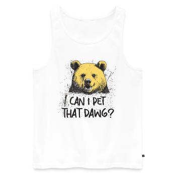 Can I Pet That Dog Bear Meme Funny Dog - Men's Premium Organic Tank Top - white - Front - AI Model Male 178 light (178cm)