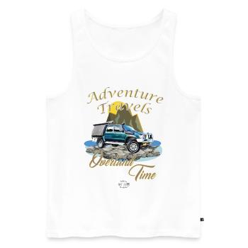 Hilux Abenteuerreisen - Männer Premium Bio Tank Top - Weiß - Vorne - AI Model Male 178 light (178cm)