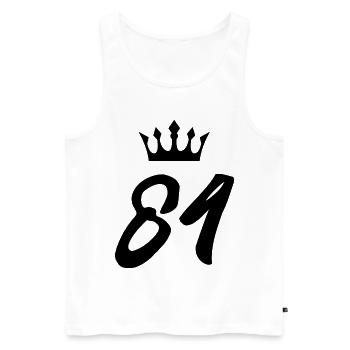84 Couronne numérique - Débardeur bio Premium Homme - blanc - Devant - Michal (187cm)