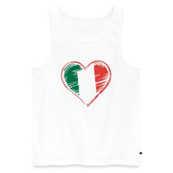 Cœur Italie Cœur Italien - Débardeur bio Premium Homme - blanc - Devant - Michal (187cm)