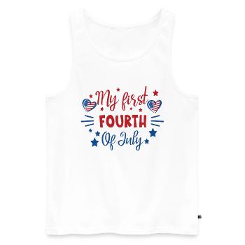 My First Fourth of July Independence Day Amerika - Männer Premium Bio Tank Top - Weiß - Vorne - AI Model Male 178 light (178cm)