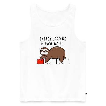 Faultier Energy Loading Please Wait - Männer Premium Bio Tank Top - Weiß - Vorne - Michal (187cm)