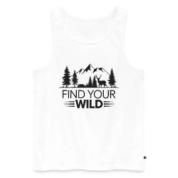 Outdoor Find Your Wild Abenteuerlust - Männer Premium Bio Tank Top - Weiß - Vorne - Michal (187cm)