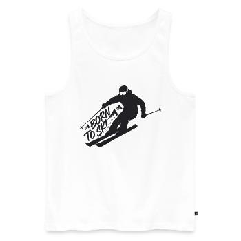 Né pour le ski Skieurs Ski Sports d’hiver - Débardeur bio Premium Homme - blanc - Devant - Michal (187cm)