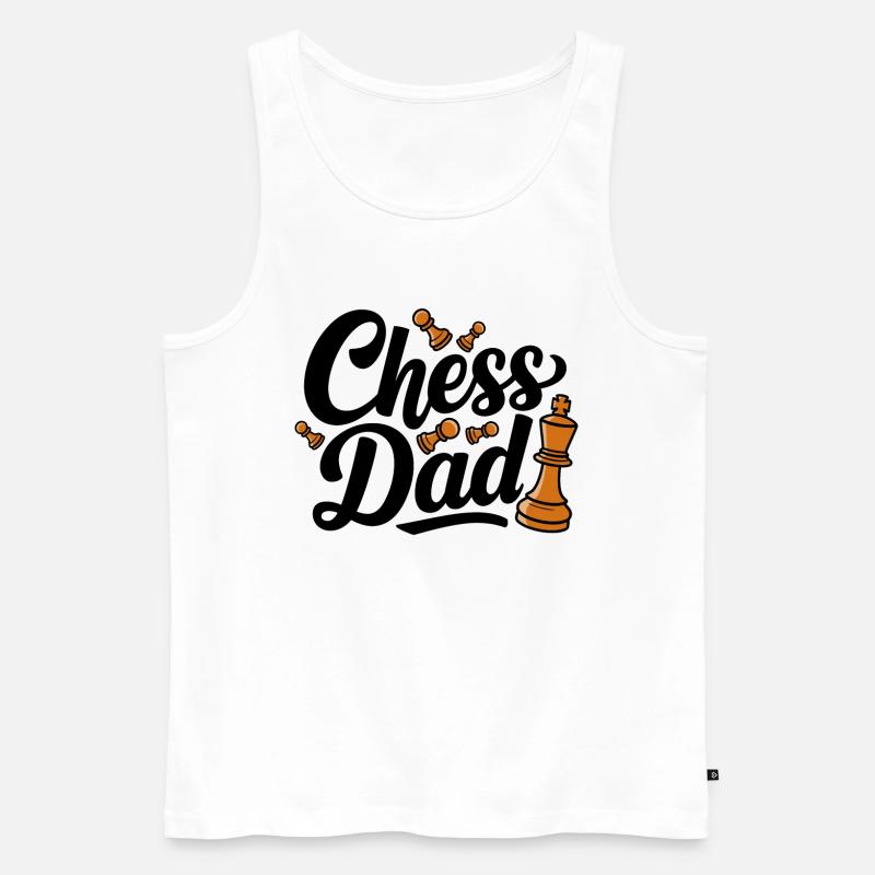 Chess Dad Schach Spruch Zitat - Männer Premium Bio Tank Top - Weiß