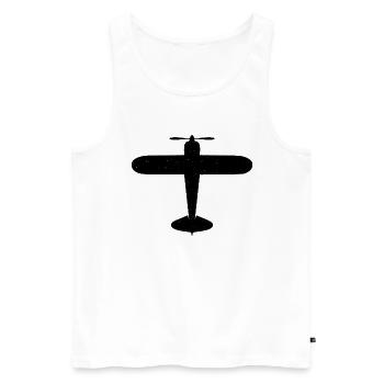 Hélice d’avion Avion volant - Débardeur bio Premium Homme - blanc - Devant - AI Model Male 178 light (178cm)