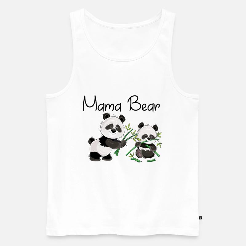 Mama Bär - Männer Premium Bio Tank Top - Weiß