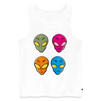 ufo - Men's Premium Organic Tank Top - white - Front - AI Model Male 178 light (178cm)
