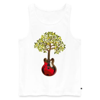 GUITAR TREE - Men's Premium Organic Tank Top - white - Front - AI Model Male 178 light (178cm)
