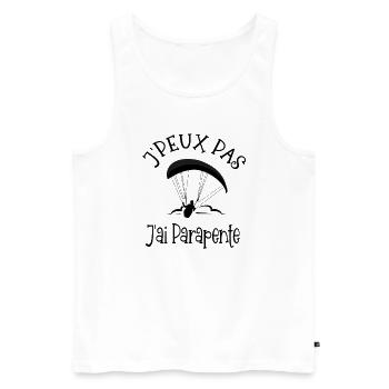 je peux pas j ai parapente - Débardeur bio Premium Homme - blanc - Devant - Michal (187cm)