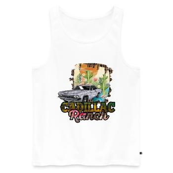gamme cadillac - Débardeur bio Premium Homme - blanc - Devant - Michal (187cm)