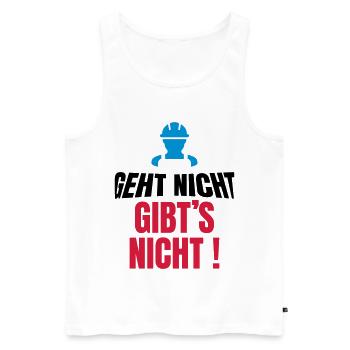 geht nicht gibt's nicht, lustiger Handwerker - Männer Premium Bio Tank Top - Weiß - Vorne - Michal (187cm)