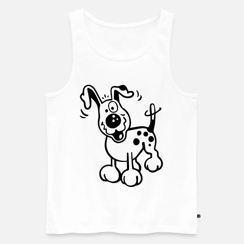 Fröhlicher Hund - Männer Premium Bio Tank Top - Weiß