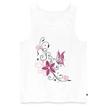 Flowers with filigree floral ornament. Feminine. - Men's Premium Organic Tank Top - white - Front - Michal (187cm)