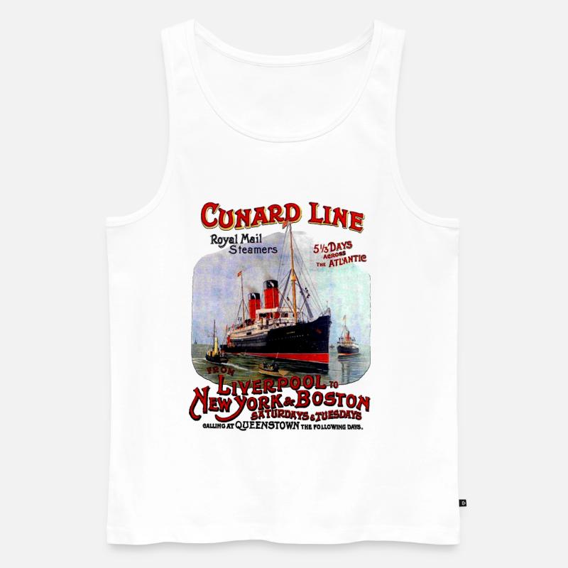LINER TRANSATLANTIC CREATION LOUIS RUNEMBERG - Männer Premium Bio Tank Top - Weiß