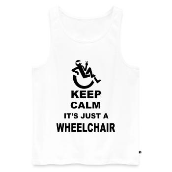 Bleiben Sie ruhig, es ist nur ein Rollstuhlfahrer* - Männer Premium Bio Tank Top - Weiß - Vorne - Michal (187cm)