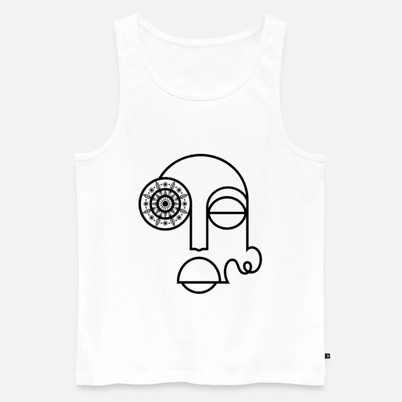 Abstraktes Gesicht / Modernes abstraktes Gesicht - Männer Premium Bio Tank Top - Weiß