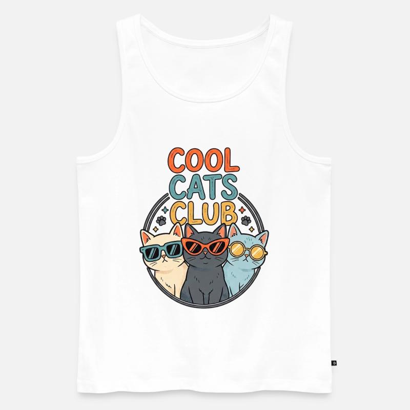 Cool Cats - Männer Premium Bio Tank Top - Weiß
