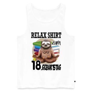 Relaxed Sloth zum 18. Geburtstag Faultier - Männer Premium Bio Tank Top - Weiß - Vorne - Michal (187cm)