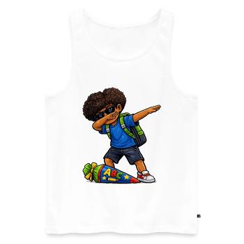 Dabbing ABC Sagittarius Afro - Men's Premium Organic Tank Top - white - Front - Michal (187cm)