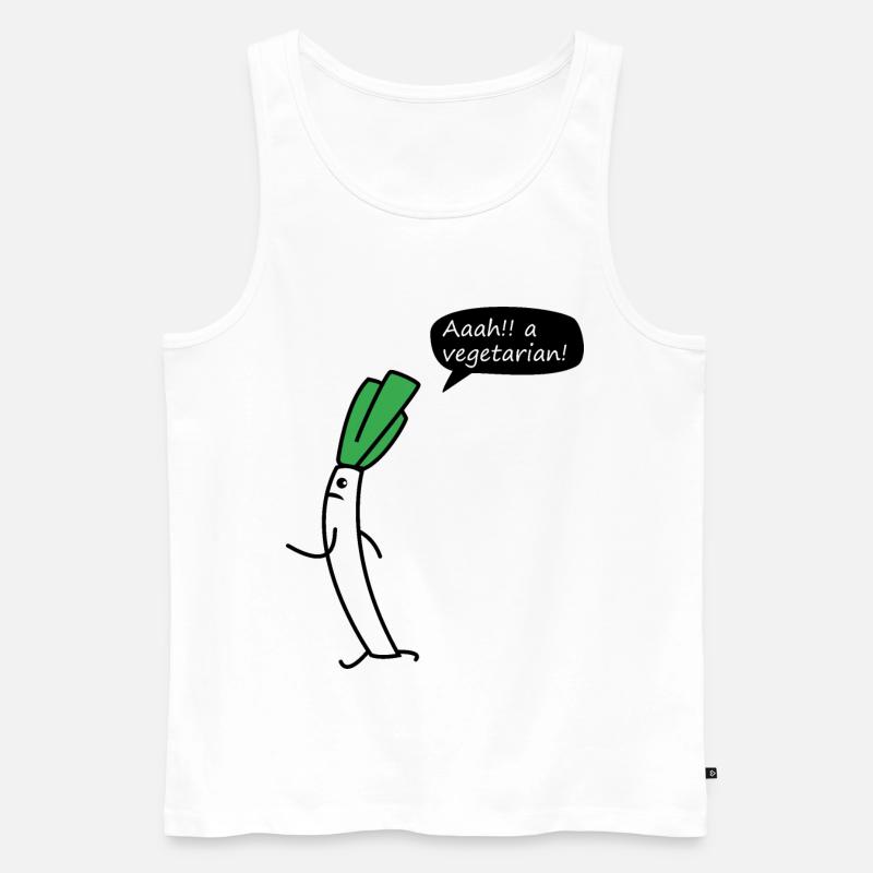 Lauch Ein Vegetarier - Männer Premium Bio Tank Top - Weiß