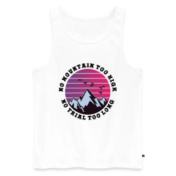 Kein Berg zu hoch, kein Weg zu lang - Männer Premium Bio Tank Top - Weiß - Vorne - AI Model Male 178 light (178cm)