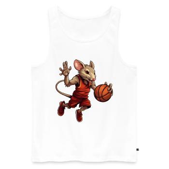 Rat de basket-ball - Débardeur bio Premium Homme - blanc - Devant - Michal (187cm)