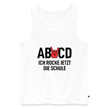 Schulanfang - Männer Premium Bio Tank Top - Weiß - Vorne - Michal (187cm)
