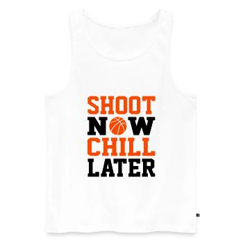 Basketball Shoot Now Chill Later Basketball Fan - Männer Premium Bio Tank Top - Weiß - Vorne - Michal (187cm)