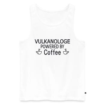 Vulkanologe Powered By Coffee Vulkanologie - Männer Premium Bio Tank Top - Weiß - Vorne - AI Model Male 178 light (178cm)