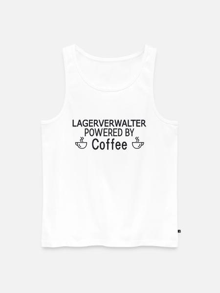 Lagerverwalter Powered By Coffee - Männer Premium Bio Tank Top - Weiß