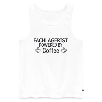 Fachlagerist Powered By Coffee - Männer Premium Bio Tank Top - Weiß - Vorne - Michal (187cm)