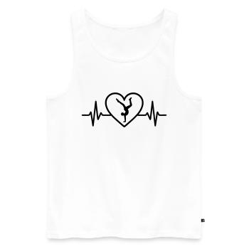 Gymnastique cardiaque Sports - Débardeur bio Premium Homme - blanc - Devant - Michal (187cm)