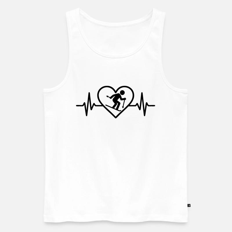 Herz Ski Wintersport - Männer Premium Bio Tank Top - Weiß