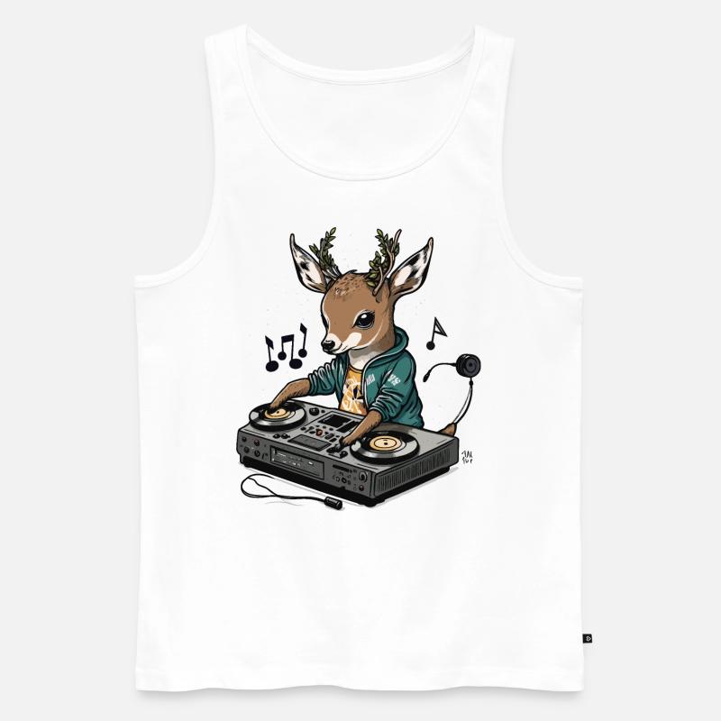 DJ Hirsch - Männer Premium Bio Tank Top - Weiß