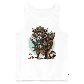 Die Reise der Waschbären - Männer Premium Bio Tank Top - Weiß - Vorne - AI Model Male 178 light (178cm)