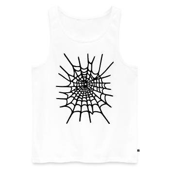 Spinnennetz Halloween - Männer Premium Bio Tank Top - Weiß - Vorne - Michal (187cm)