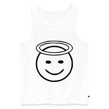 Emoji halo sketch black - Men's Premium Organic Tank Top - white - Front - AI Model Male 178 light (178cm)