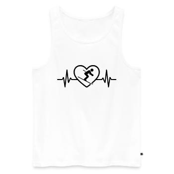 Skifahren Herz fuer die Piste - Männer Premium Bio Tank Top - Weiß - Vorne - AI Model Male 178 light (178cm)
