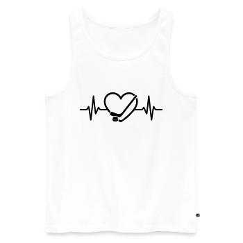 Hockey Herz aus Eis - Männer Premium Bio Tank Top - Weiß - Vorne - Michal (187cm)