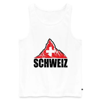 Schweiz Matterhorn - Switzerland Flag - Men's Premium Organic Tank Top - white - Front - AI Model Male 178 light (178cm)
