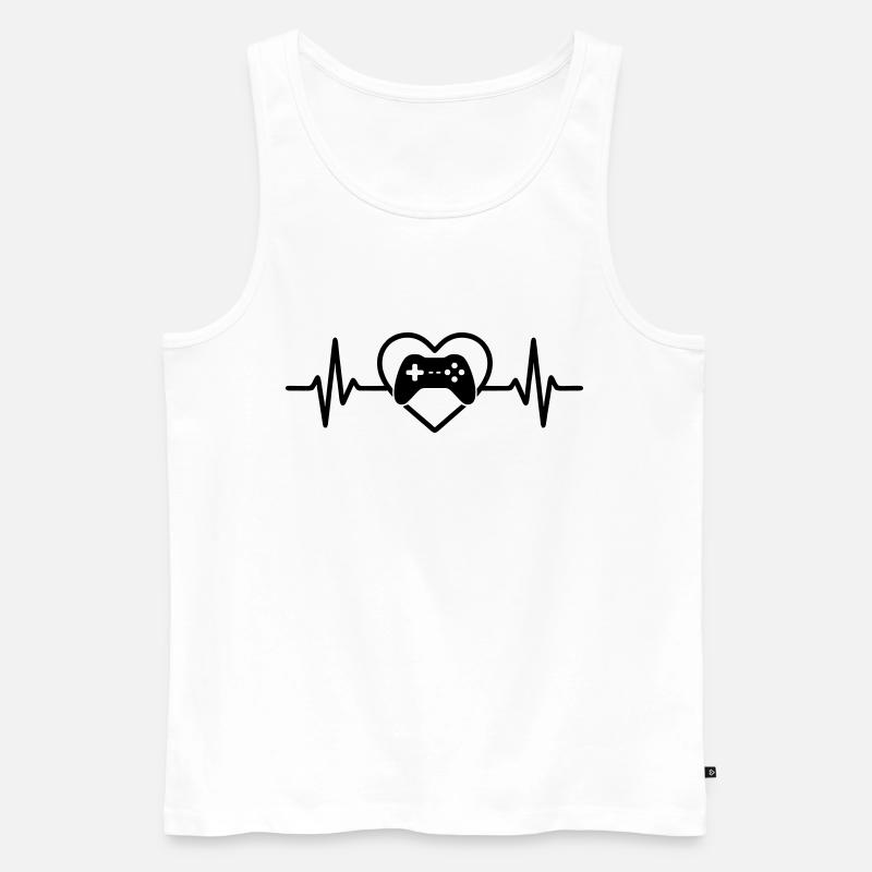Gamer Controller Herz Gaming - Männer Premium Bio Tank Top - Weiß