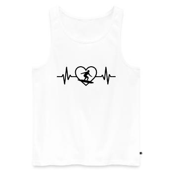 Surf Sport Surfer Heart - Men's Premium Organic Tank Top - white - Front - Michal (187cm)