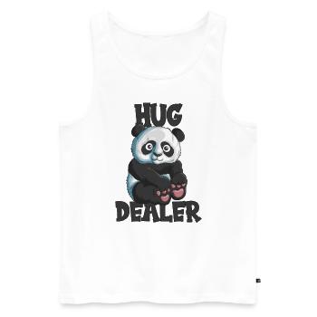 Panda Bear Hugs You Hug Dealer Hug Panda - Débardeur bio Premium Homme - blanc - Devant - AI Model Male 178 light (178cm)