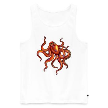 Diving Squid Octopus Fan Kraken Design - Men's Premium Organic Tank Top - white - Front - Michal (187cm)