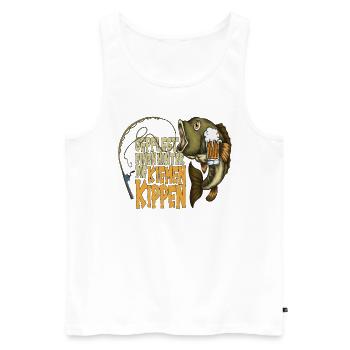 Gepflegt einen hinter die Kiemen Kippen Fische - Männer Premium Bio Tank Top - Weiß - Vorne - Michal (187cm)