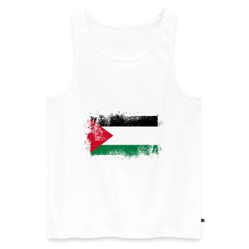 Palestine - Men's Premium Organic Tank Top - white - Front - AI Model Male 178 light (178cm)