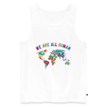 Carte du monde du mois de la fierté LGBT, nous sommes tous des gens - Débardeur bio Premium Homme - blanc - Devant - AI Model Male 178 light (178cm)