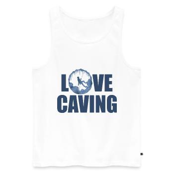 Love Caving - Speleology Potholing Caver - Men's Premium Organic Tank Top - white - Front - AI Model Male 178 light (178cm)