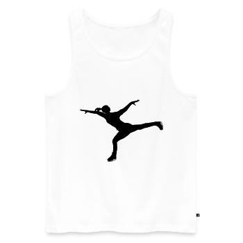 Exercice d’équilibre en patinage artistique - Débardeur bio Premium Homme - blanc - Devant - AI Model Male 178 light (178cm)